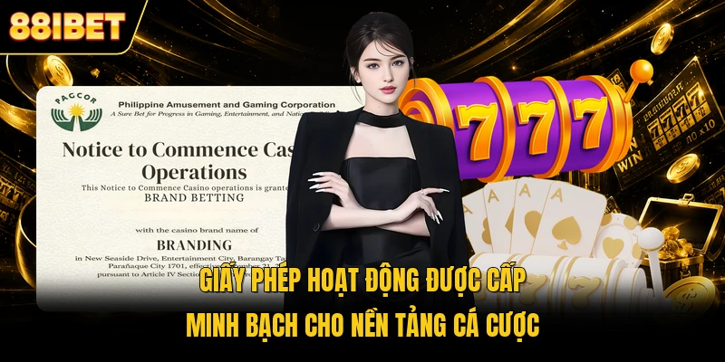 Giấy phép hoạt động được cấp minh bạch cho nền tảng cá cược